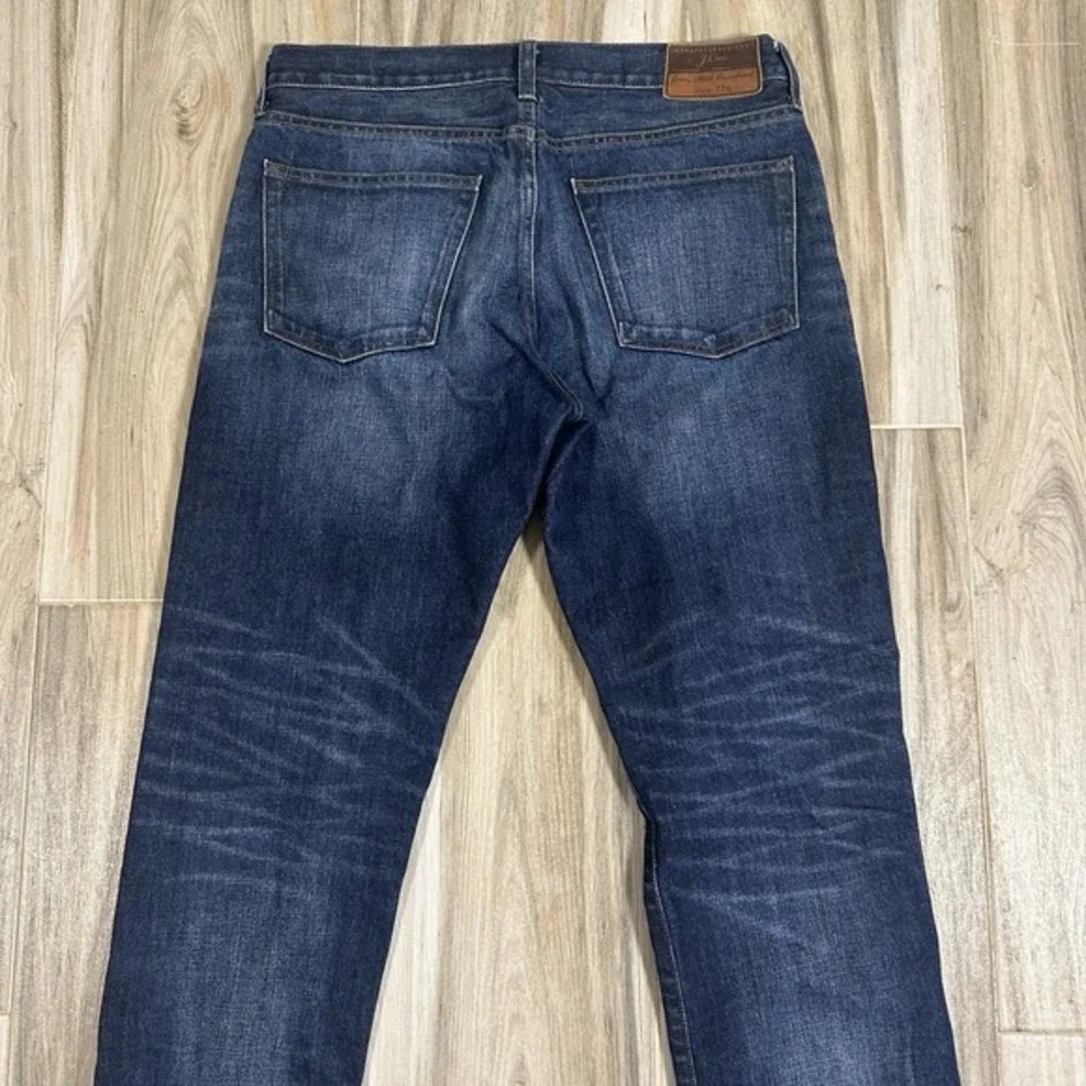 J Crew 770 Jeans 32X29.5 Blue Straight Flannel Lined‎ Japanese Kaihara Casual